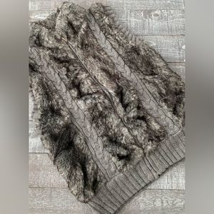 Dress Barn Faux Fur Cable Knit Vest